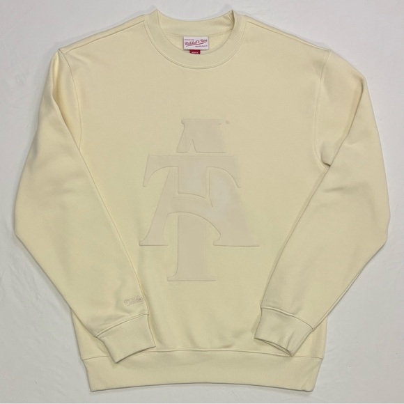 Mitchell & Ness NC A&T Aggies Cream Puff Print Crewneck Sweatshirt Size S